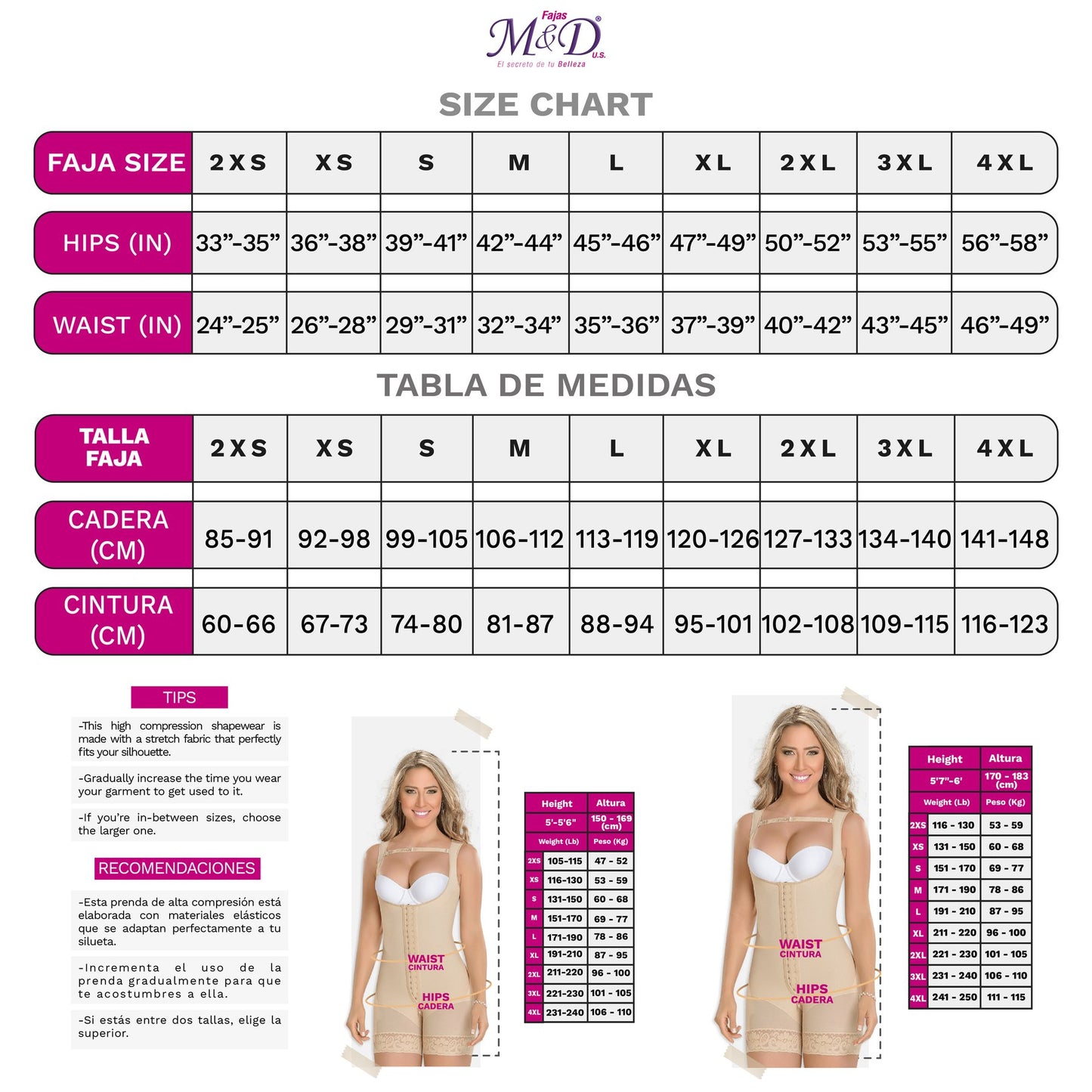 Fajas MYD 0083 Body de media pierna para mujer / Powernet